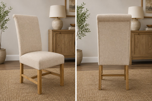 Set beige fabric dining - 2,