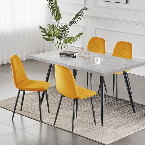 Dining table set grey white - dining,