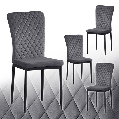 Velvet 6pcs dining chairs - velvet, 4/6pcs