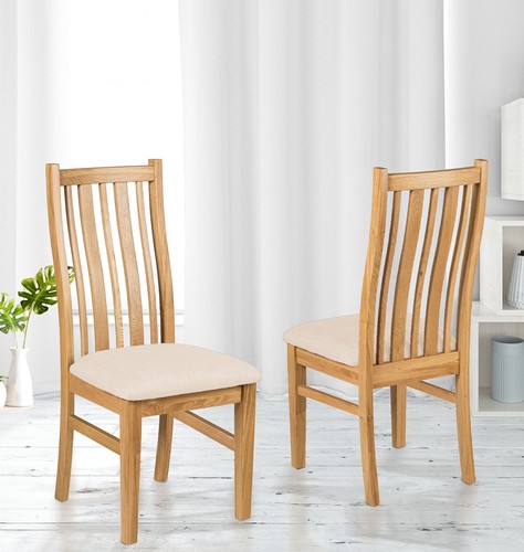 Solid oak dining chairs - oak,