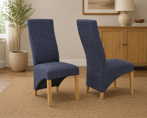 Set blue wave back dining - of, 2