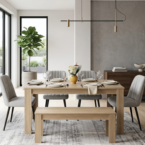 Oak effect dining table - oak,