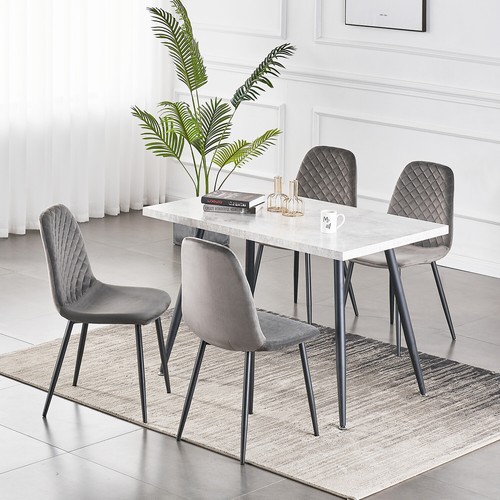 Dining table set grey white - dining,